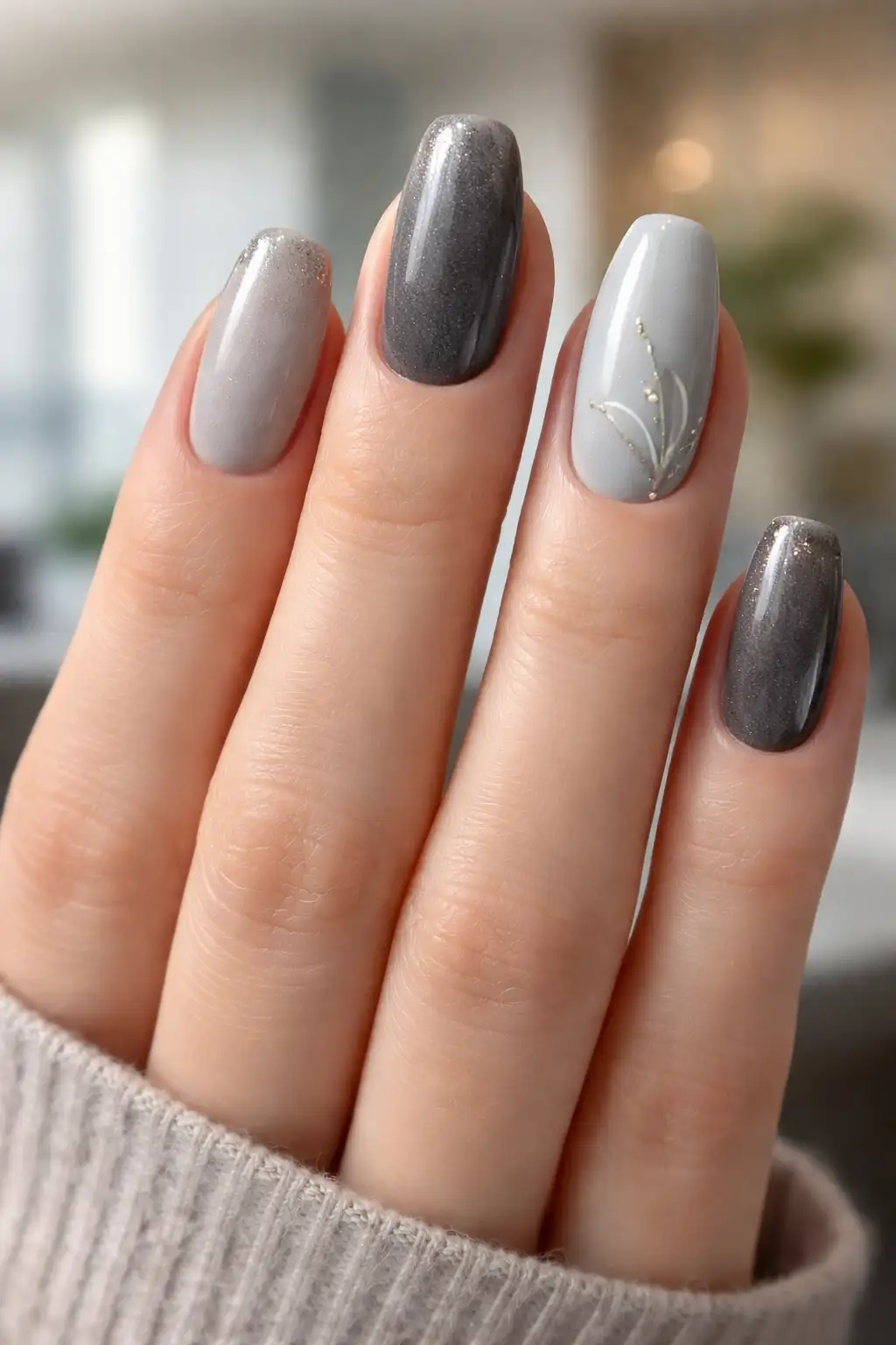 Grey Velvet Chrome