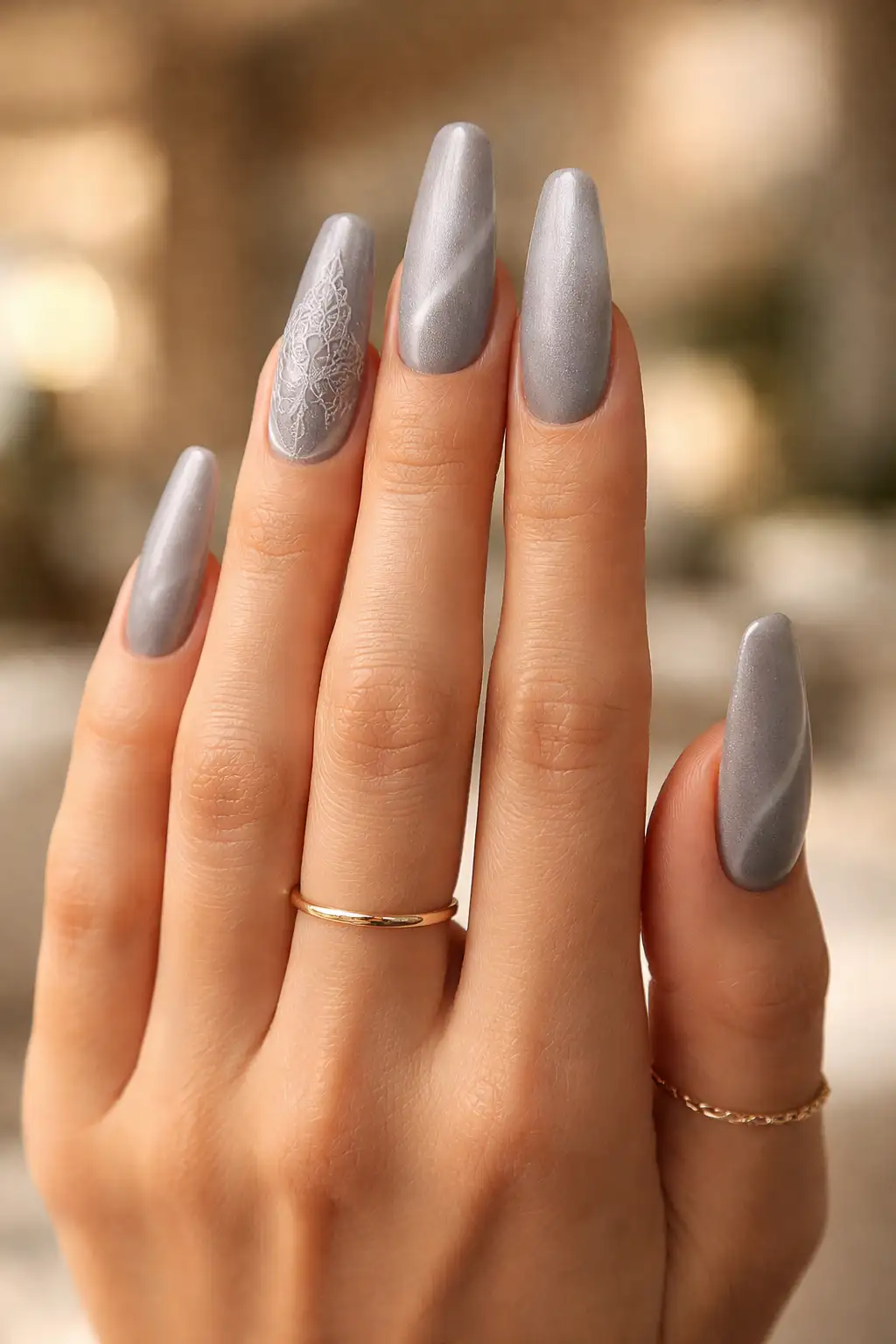 Grey Velvet Lace